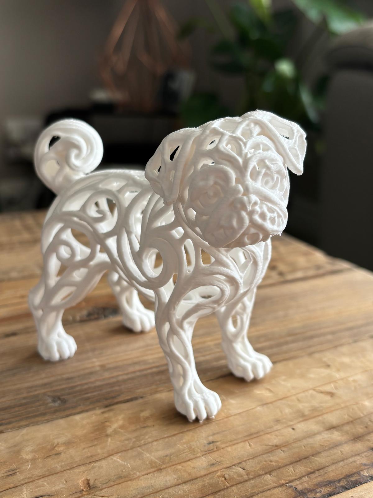Pug – Voronoi Animal Sculpture