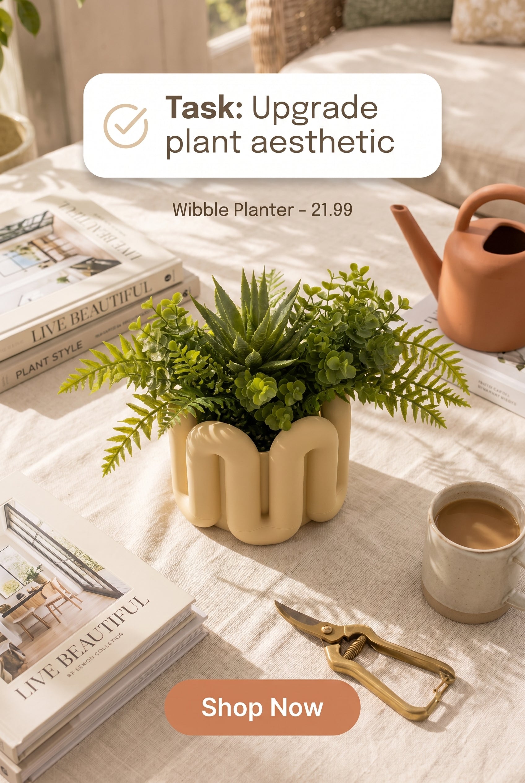 Aesthetic Planter with Drip Tray - Wibble